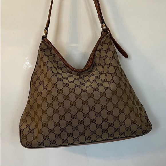 Gucci Handbags - Gucci Beige Brown Monogram Hobo Bag